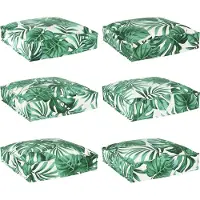 vidaXL Coussin pour assise de palette Floral 6 pcs Motif de feuille