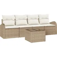 vidaXL Ensemble de canapés de jardin beige 55 x 55 x 37 cm Poly-rotin