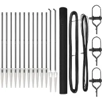 vidaXL Clôture en fil barbelé soudé, avec piquets, 25 x 1,5 m, couleur grise, type filet