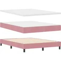 vidaXL Lit boxspring avec tête de lit rose, 200 x 160 cm, velours