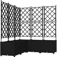 vidaXL Jardin - Jardinière, lot de 5, noir, 120 x 120 x 143 cm, plastique