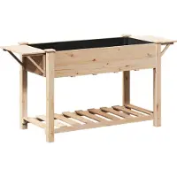 vidaXL Cache-pot de jardin avec étagère Beige 155 x 59 x 76.5 cm