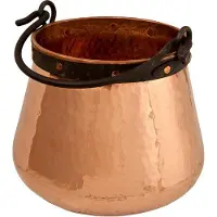 Ich-zapfe Chaudron En Cuivre De 20 Litres Avec Poignée En Fer, Fabriqué À La Main - Pot À Feu Pour Camp Ou Décoration