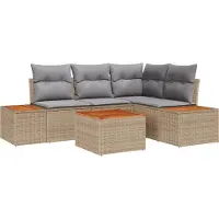 vidaXL Ensemble de canapé de jardin avec coussins 4 pcs Beige et gris clair Polyrattan