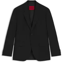 HUGO pour homme. 50540159 Blazer Karl noir (44), Casuel, Fête, Classique, Polyester
