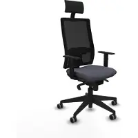 Piqueras Y Crespo Chaise de bureau avec appui-tête 1D066G1 Gris foncé