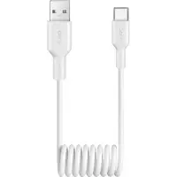 Puro Câble spiralé en TPU, USB-A vers USB-C, 1 m