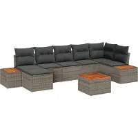 vidaXL Ensemble de canapé de jardin avec coussins avec mémoire 8 pcs Gris Polyrattan