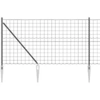 vidaXL Clôture européenne avec pointes, 10 x 1,4 m, acier revêtu de PVC, gris