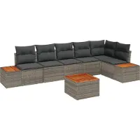 vidaXL Ensemble de canapé de jardin avec coussins avec mémoire 6 pcs Gris Polyrattan