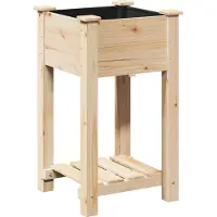 vidaXL Cache-pot de jardin avec étagère Beige 45 x 45 x 76.5 cm