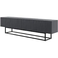 Selsey Veldio - Buffet TV, noir avec structure métallique, 175 cm