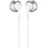JBL Tune 205 Casque Avec fil Ecouteurs Musique Chrome, Blanc