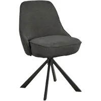 Ebuy24 Carlton chaise de salle à manger fonction pivotante gris foncé.