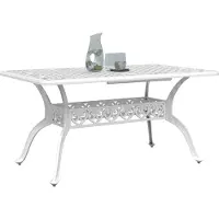 vidaXL Table de jardin blanche 150x90x72 cm fonte d'aluminium