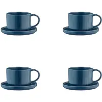 Bjorn Tasse Scandi 15cl Et Soucoupe Ø12cm - 8 Pièces - Marine
