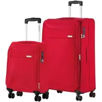 Carryon Ensemble de valises Air, 2 pièces - Bagage à main souple de 55 cm + grande valise de 77 cm - Rouge