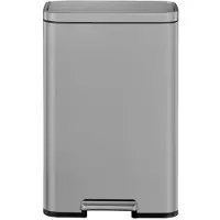 EKO - Madison Poubelle à pédale 50 litres - Plastique inoxydable - Couleur grise