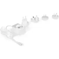 HQ Power Chargeur compact avec connecteur micro-USB, avec 4 prises de voyage, convient pour l'Australie, l'Europe, le Royaume-Uni et les États-Unis, 5 V 2,5 A 12,5 W, très faible consommation