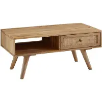 Wohnling Table 90x40x45 cm mangue massif table de salon rectangulaire |