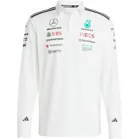 Adidas T-Shirt fonctionnel 'MERCEDES - AMG PETRONAS FORMULA ONE TEAM POLO LONG' blanc