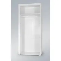 Cama SAMBA 1 BI/CZ, Blanc, Armoire, 1 tablette/étagère, 2 portes/portes, Noir, Aggloméré