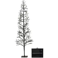 Lumineo Arbre Solaire Microled 192 Led, Blanc Chaud, Clignotant, Solaire -