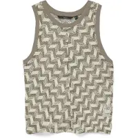 Vero Moda Tops en tricot 'VMTIKKA' beige foncé / blanc