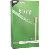 Papstar Pack De 1000 Touillettes Agitateurs "Pure" En Bois 130 Mm