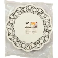 Papstar Dentelle pour gâteau, ronde, diamètre : 300 mm, papier à dentelle blanc gaufré, 40 g/qm, Outils de décoration pâtisserie, Blanc