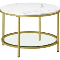 Vasagle , table basse avec plateau en verre, beaucoup d'espace de rangement, assemblage facile