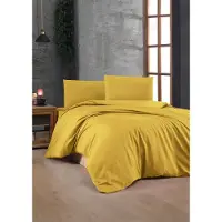 L'essentiel Maison , Dark Yellow, Ranforce Ensemble housse de couette king-size (FR), jaune foncé, 100 % COTON RANFORCE, 240 x 220 cm