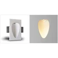 NCC-Licht LED encastré de mur en plâtre Ovale 230x145x55mm blanc module 1W 102lm blanc chaud 3000K