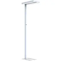 NCC-Licht Lampadaire LED Lara argent Up & Down 2 x 40W 8800lm blanc neutre 4000K UGR
