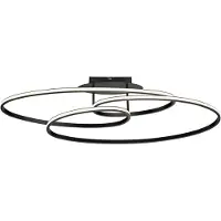 JUST LIGHT Plafonnier à LED - 79,5 x 29,5 cm - noir - plastique