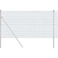 vidaXL Clôture en fil métallique soudé, ancrée au sol, 25 x 1,4 m, couleur argent