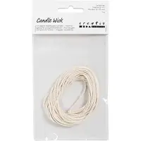 Creativ Company Mèche pour bougie 3 m x 10 mm, Blanc