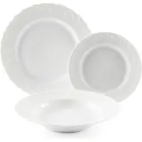 Excelsa set de vaisselle 18 pièces Elisa Rococo' porcelaine blanche