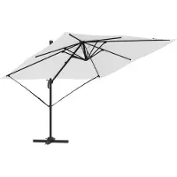 vidaXL Roma Parasol Beige 286 x 284 x 265 cm Aluminium et polyester