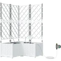 vidaXL Pots de jardin Blanc 80 x 80 x 142 cm Acier