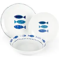 Excelsa Set de vaisselle 18 pièces Ocean Porcelaine Bleu