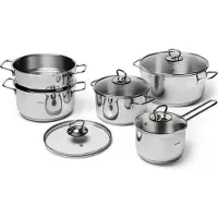 Excelsa Batterie Pots 9 pièces Jazz Cook acier argenté
