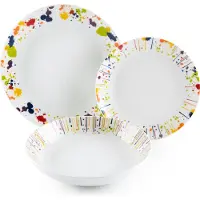 Excelsa Set de vaisselle 18 pièces dripping Porcelaine Multicolore