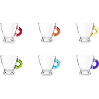 Excelsa Set de 6 tasses à espresso Verre Limpido 9,5 cl Multicolore