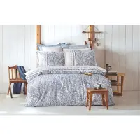 L'essentiel Maison , Adal- PRL7241, Bleu,Blanc, Couettes, 100% Coton ranforce