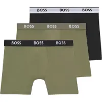 BOSS Lot de trois boxers longs en coton stretch avec logos