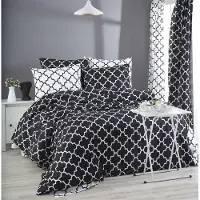 L'essentiel Maison , Madalyon - Noir, parure de lit simple Ranforce (FR), 100 % COTON RANFORCE, noir, 140 x 200 cm