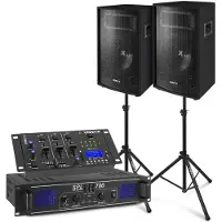 Complete Komplette DJ Bluetooth Sound Installation 700W mit Standards (Actif), Haut-parleur PA, Noir