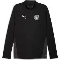 Puma Hommes, Maillot de football, Top 1/4 zip d'entraînement MCFC (L), Argent, Noir, L