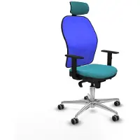 Piqueras Y Crespo Chaise de bureau avec appui-tête 1D086G2 turquoise